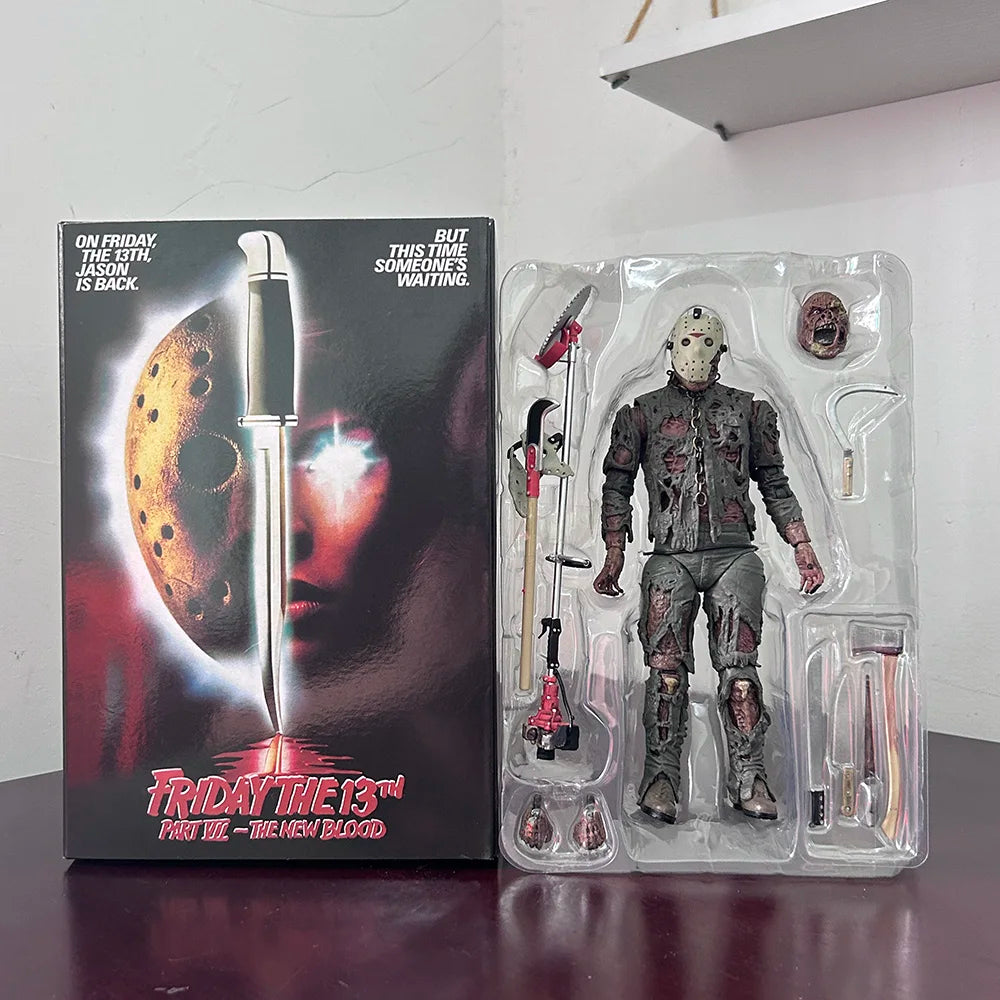 NECA Friday Jason the 13Th Figure New Blood Jason Voorhees Action Figure Part VII Horror Halloween Collection Toy Doll