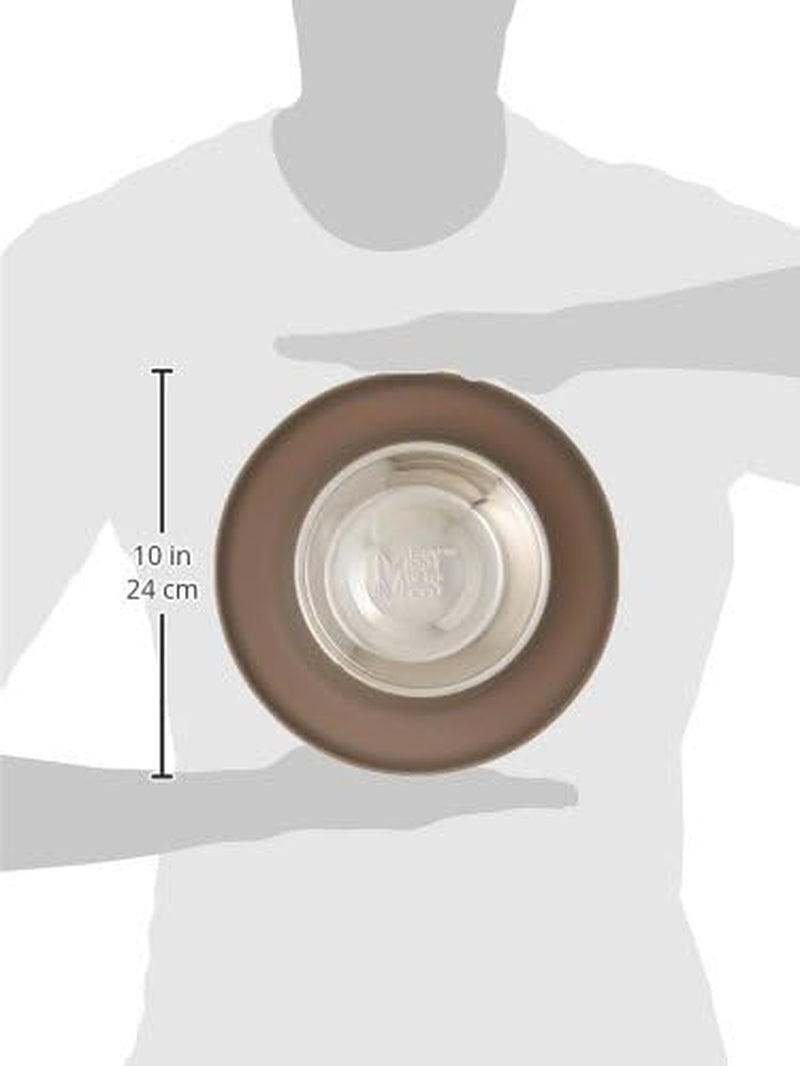 Single Silicone Feeder with Stainless Bowl | Non-Skid Food Dishes for Dogs for All Pets | Dog Food Bowls | Medium, 1.5 Cups | Grey