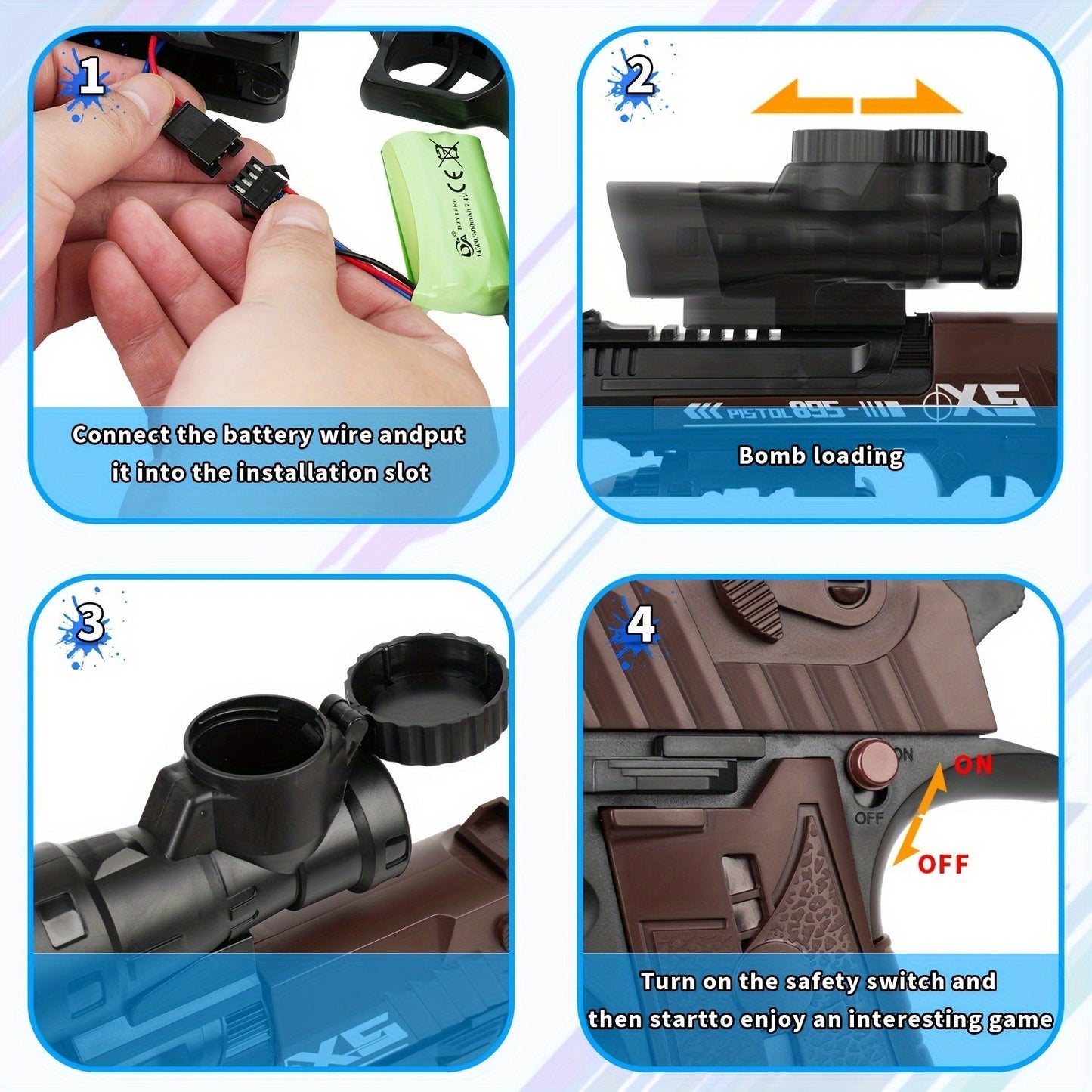 Automatic Toy Gun With Realistic Design - Eco-Friendly ABS Plastic - Safe For Kids & Adults - Perfect For Nerf Battles, Outdoor Games & Party Favors