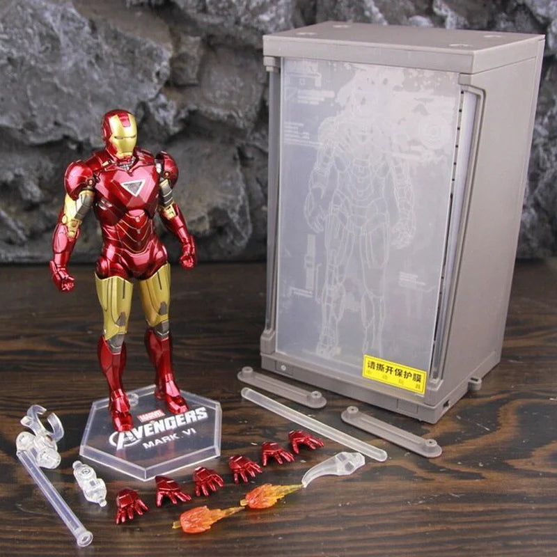 Hologram Hall of Armour Marvel Iron Man Action Figure LED Display Tony Stark Legends