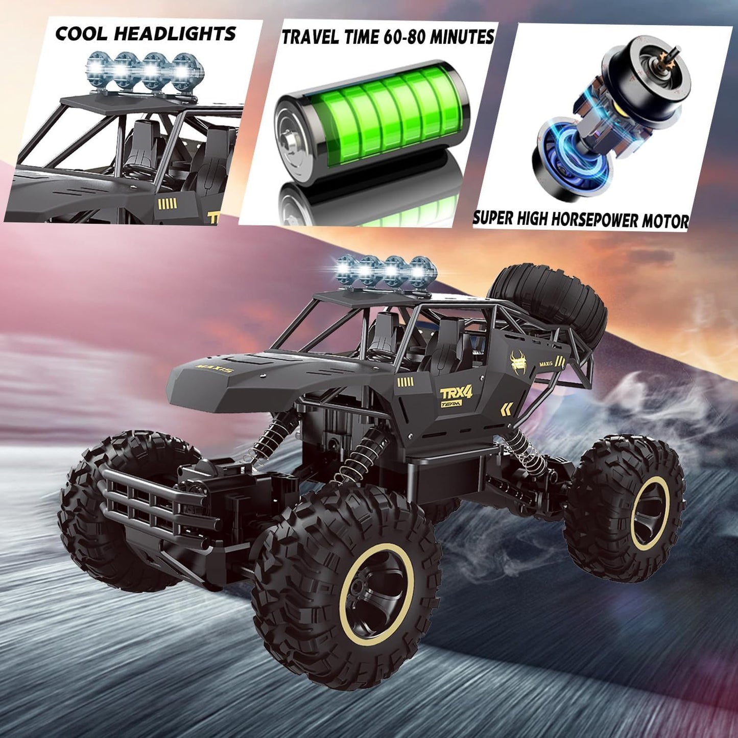 NEW 4DRC Rc Car Rock Crawler Rechargeable Off-Road Truck 4WD RC Remote-Control Off-Road Car