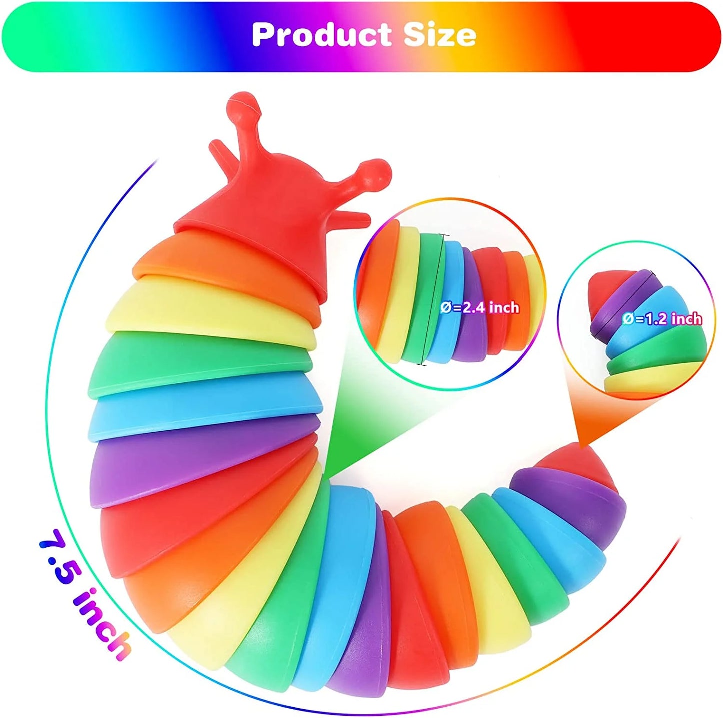 4 Pcs Fidget Toy Slug, Sensory Toys for Autistic Kids & Adults, 3D Articulated Slug Sensory Toys for Autism, Strength Exercise & Stress Relief