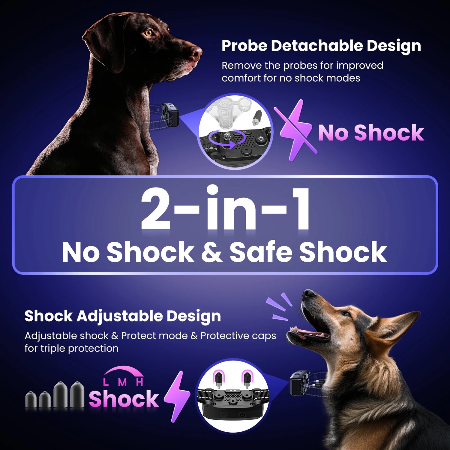 Anti Bark Dog Collar Control for Dogs Barking Antiladridos No Electric Shock and Safe Shock Device Supplies Stopper Vibrator