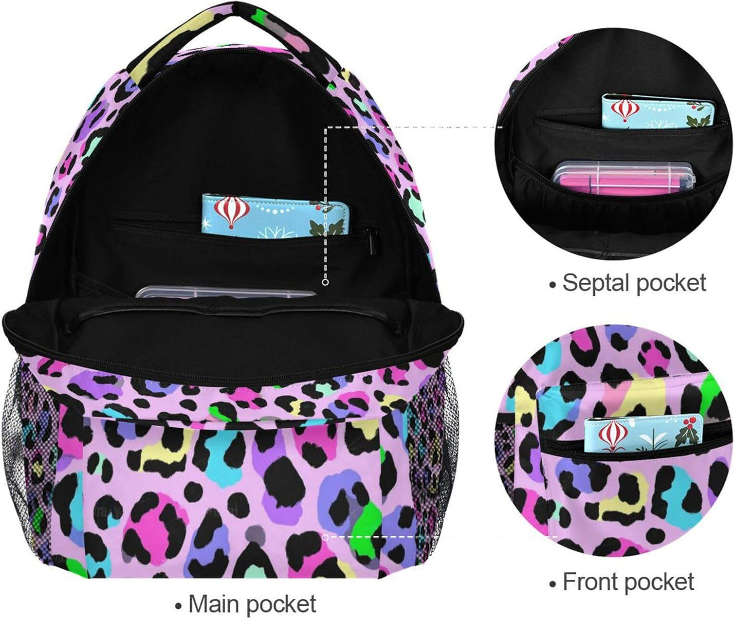 Toddler Backpack for School Rainbow Cheetah Leopard Boys Girls Kids School Bags Bookbag Elementary Children Bookbags Casual Travel Back Pack
