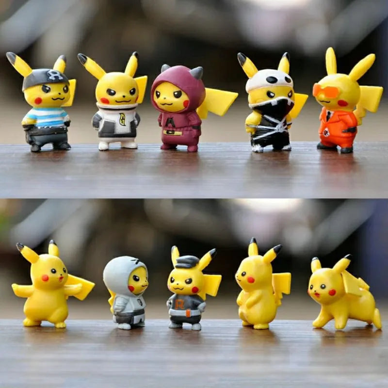 10Pcs/Set Cartoon Movie Pokemon Action Figure Mini Toys Dolls 4CM Pikachu Action Figure Model Children Gifts Birthday Gifts