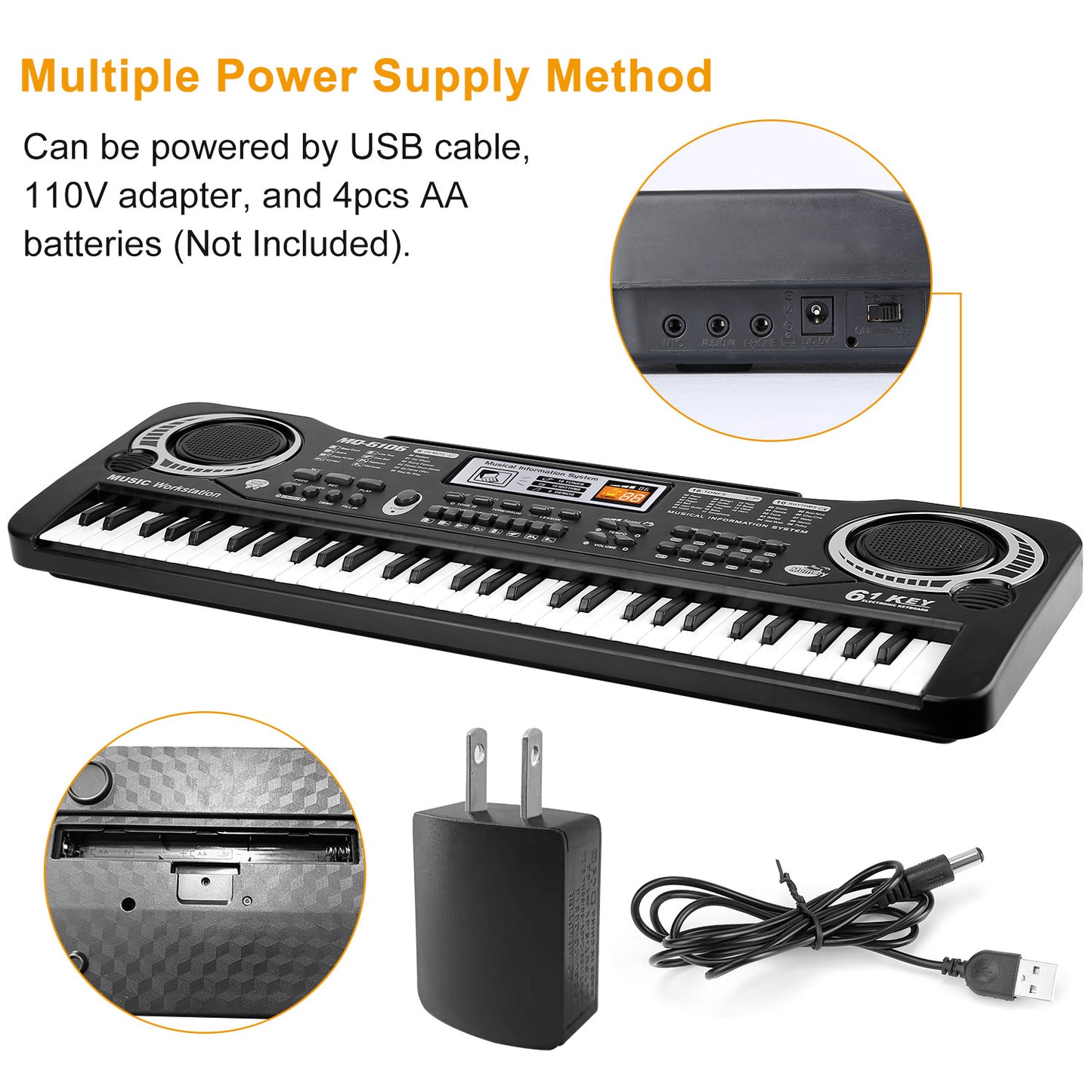 61 Keys Digital Music Electronic Keyboard Electric Piano