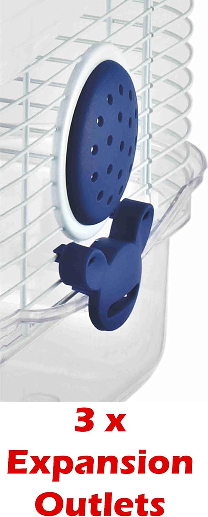 Acrylic Clear Expandable and Customizable 3-Solid Floor Levels Habitat Syrian Hamster Rodent Gerbil Mouse Mice Cage Transparent