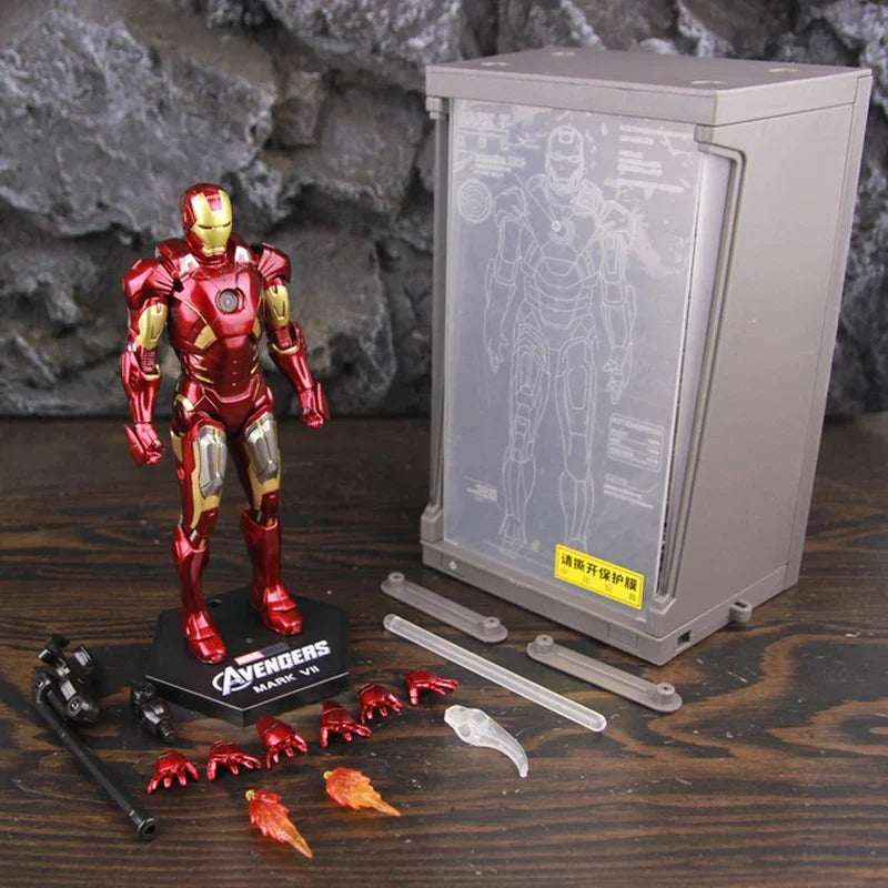 Hologram Hall of Armour Marvel Iron Man Action Figure LED Display Tony Stark Legends