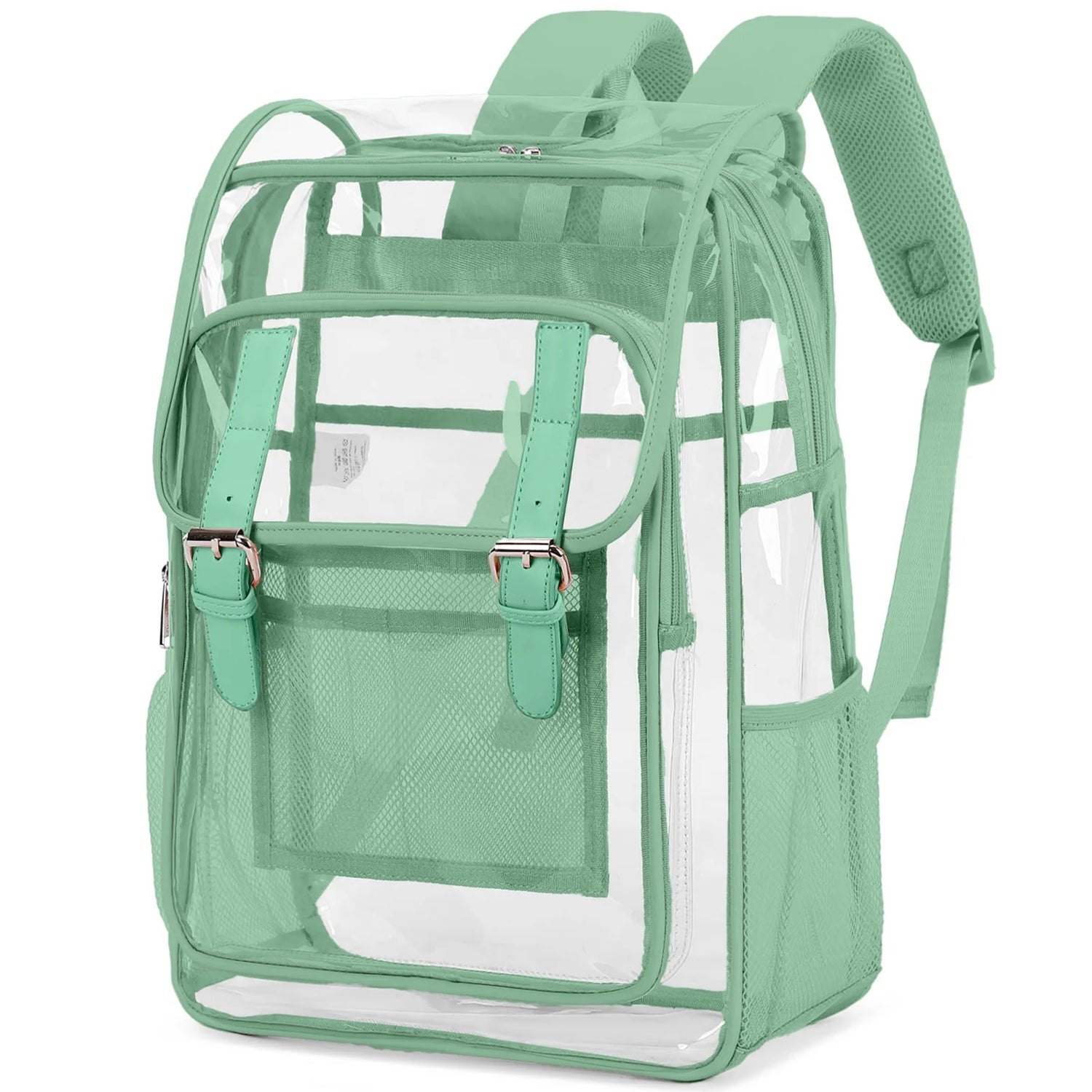 Clear Backpack for School Stadium Approved, Girlish Backpacks Heavy Duty Waterproof PVC Transparent Bookbag, Quick Security Check, Cute See through Bag Fits 15.6" Laptop