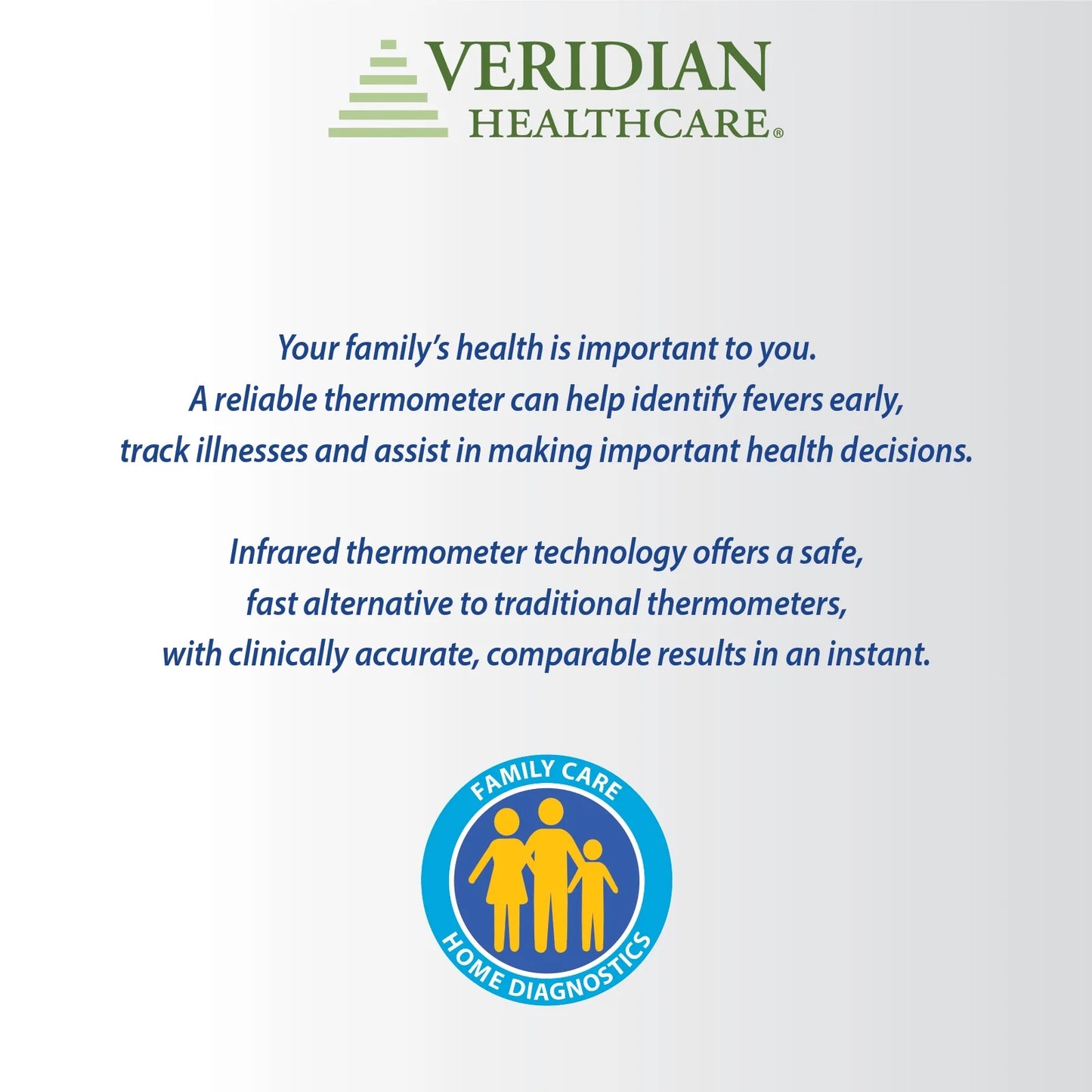 Healthcare Forehead Infrared Thermometer, 1-Second Readout, Hygienic, Whole Family Care