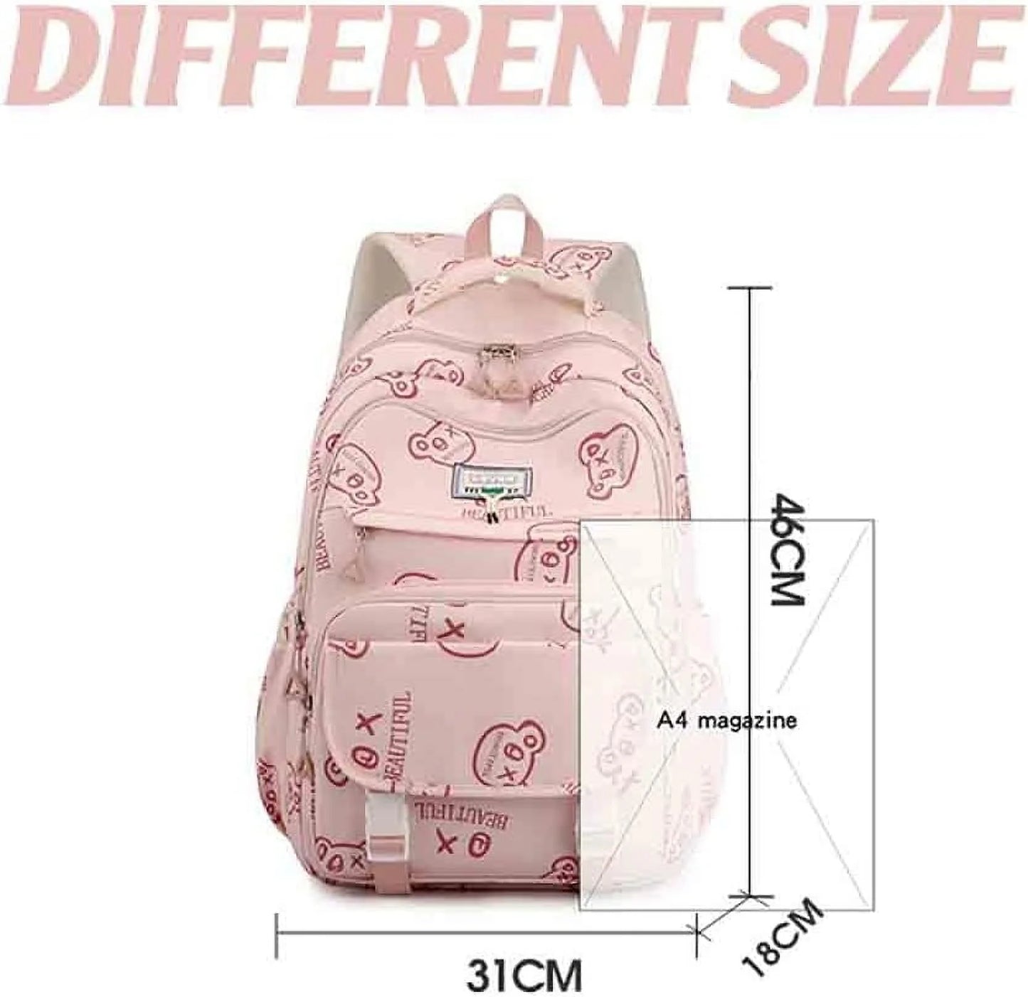 Cute Graffiti Backpack Cartoon Manga Pattern Backpack Men'S and Women'S Fashion Travel Backpack (Green)