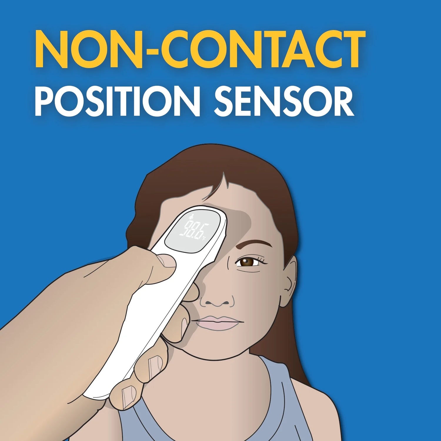 Infrared Non-Contact Forehead Thermometer, 1-Second Readout, Positioning Sensor
