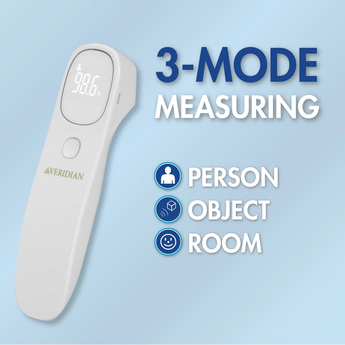 Infrared Non-Contact Forehead Thermometer, 1-Second Readout, Positioning Sensor