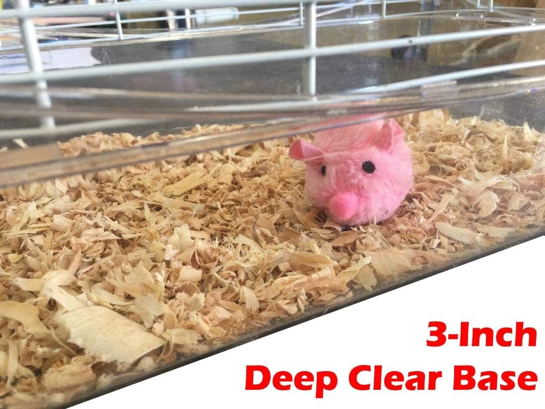 Acrylic Clear Expandable and Customizable 3-Solid Floor Levels Habitat Syrian Hamster Rodent Gerbil Mouse Mice Cage Transparent