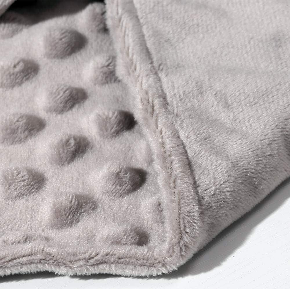 Cozy Plush Baby Security Blanket Loveys for Baby Boys and Girls, Minky Dot Front + Sherpa Backing with Animal Face (Grey Elephant)