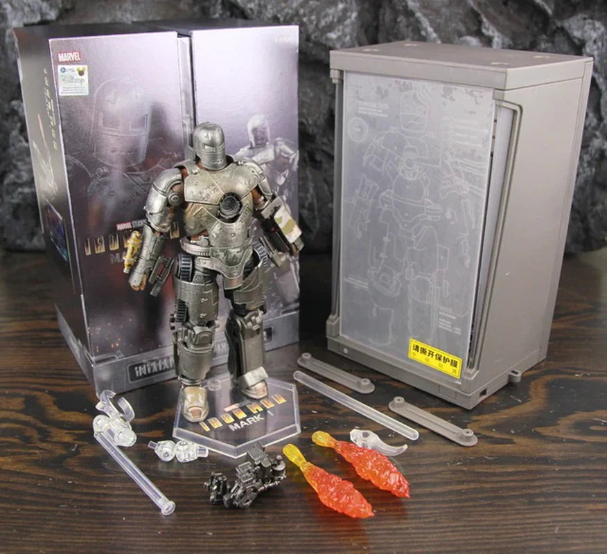 Hologram Hall of Armour Marvel Iron Man Action Figure LED Display Tony Stark Legends