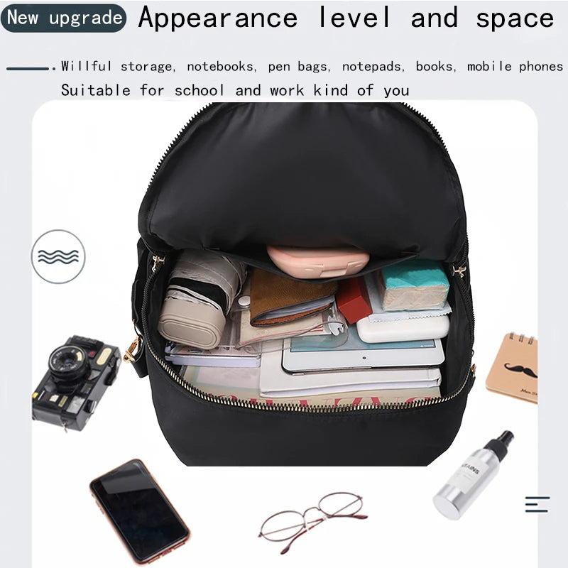 New Fashion Nylon Fabric Backpack Women'S Backpack Travel Bag