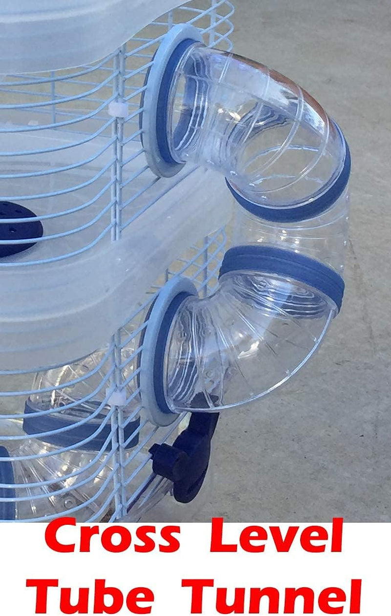 Acrylic Clear Expandable and Customizable 3-Solid Floor Levels Habitat Syrian Hamster Rodent Gerbil Mouse Mice Cage Transparent