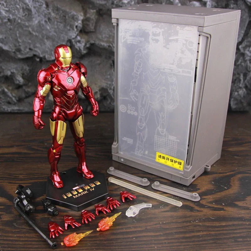 Hologram Hall of Armour Marvel Iron Man Action Figure LED Display Tony Stark Legends