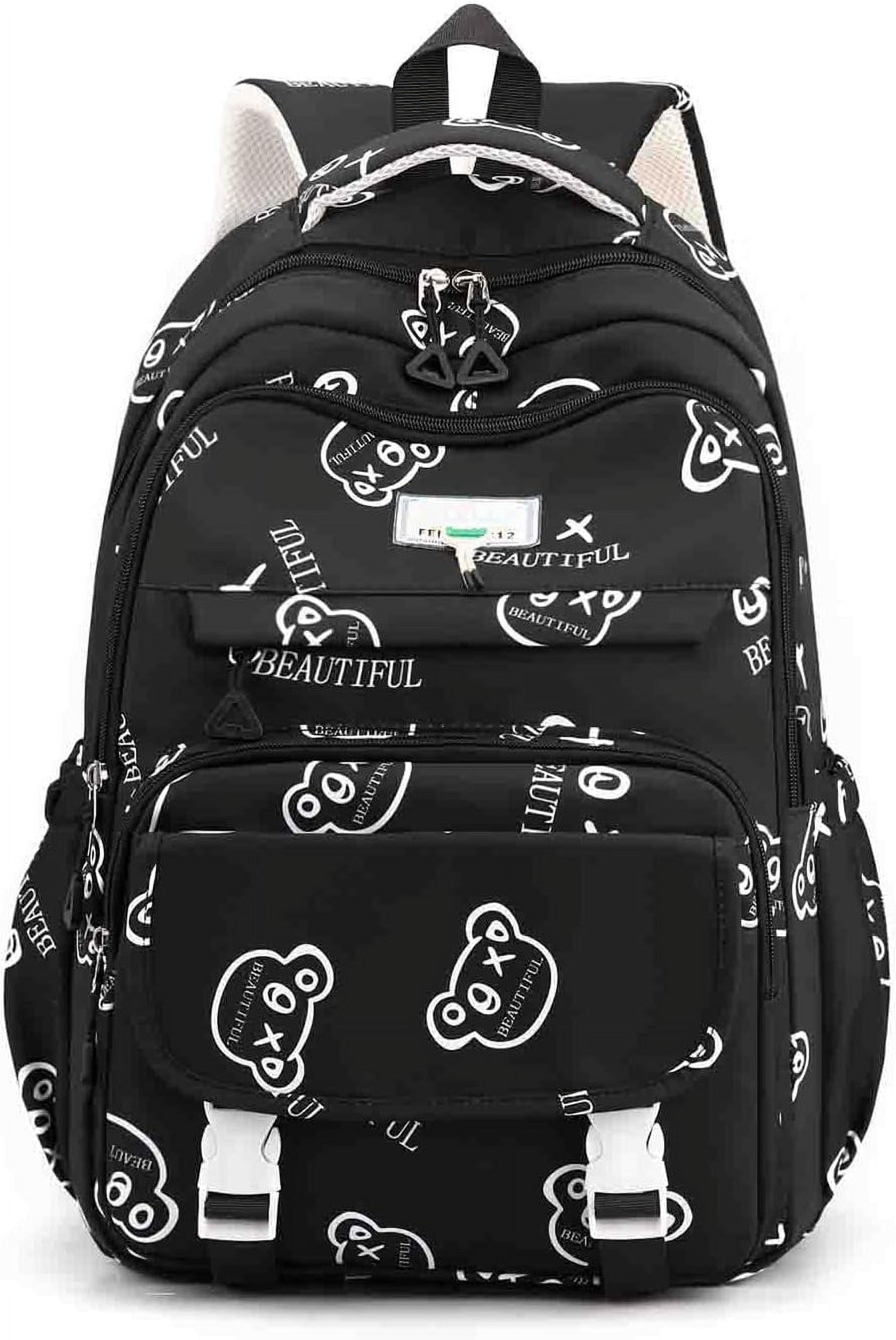 Cute Graffiti Backpack Cartoon Manga Pattern Backpack Men'S and Women'S Fashion Travel Backpack (Green)