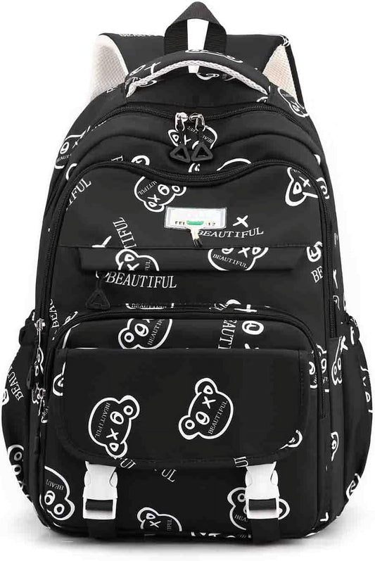 Cute Graffiti Backpack Cartoon Manga Pattern Backpack Men'S and Women'S Fashion Travel Backpack (Green)