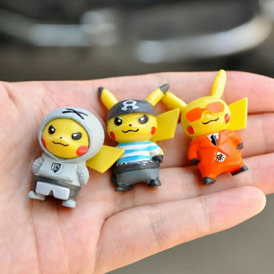 10Pcs/Set Cartoon Movie Pokemon Action Figure Mini Toys Dolls 4CM Pikachu Action Figure Model Children Gifts Birthday Gifts