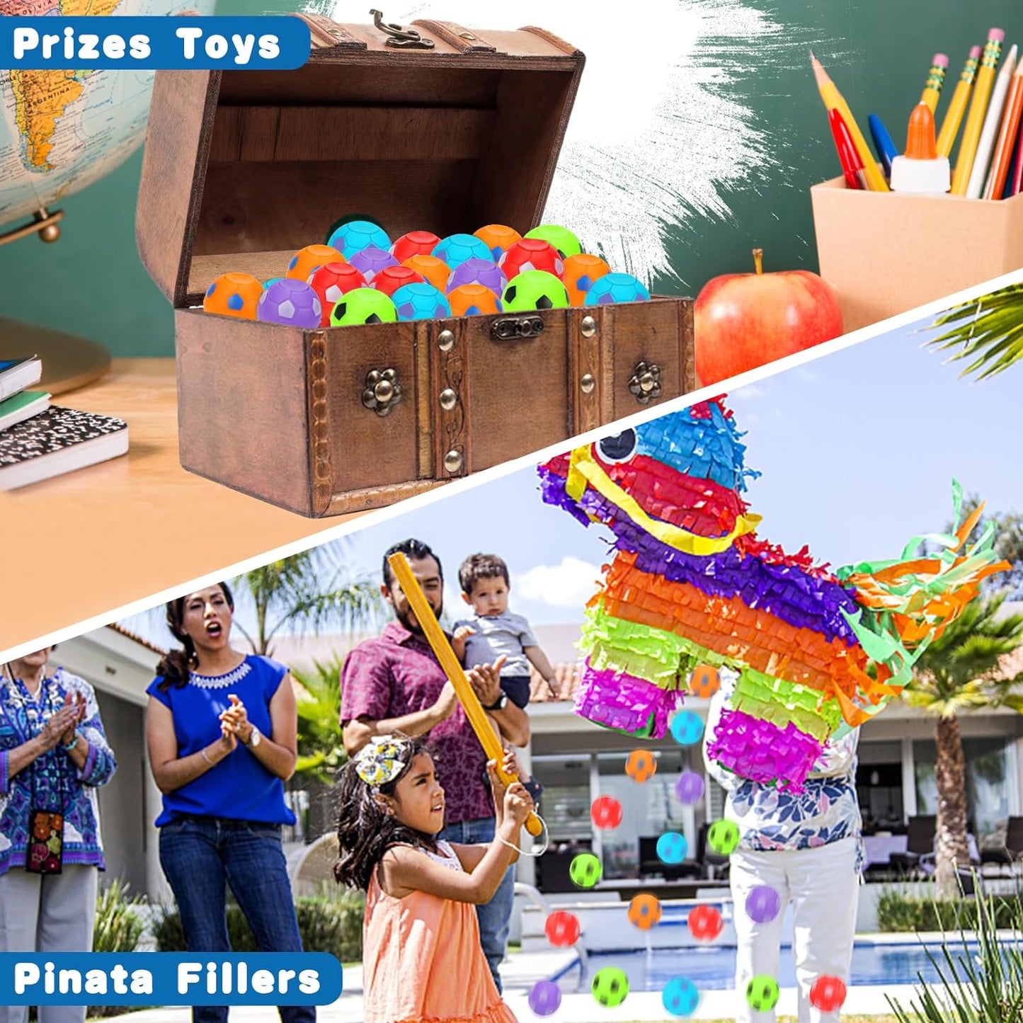 32PCS Fidget Spinner Soccer Balls Sports Birthday Party Favors Bulk for Kids 4-8