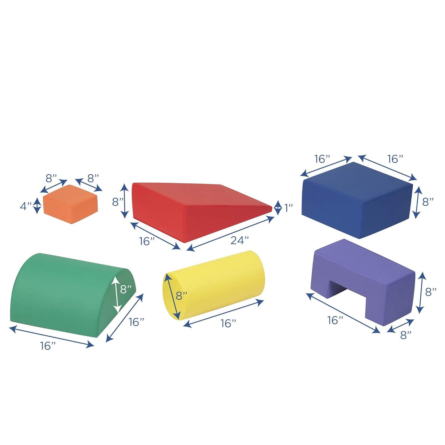 -Cf805-168 Climb & Play 6 Piece Set for Toddlers, Baby Climbing Toys, Indoor Play Equipment for Homeschool/Classroom/Playroom, Primary Colors