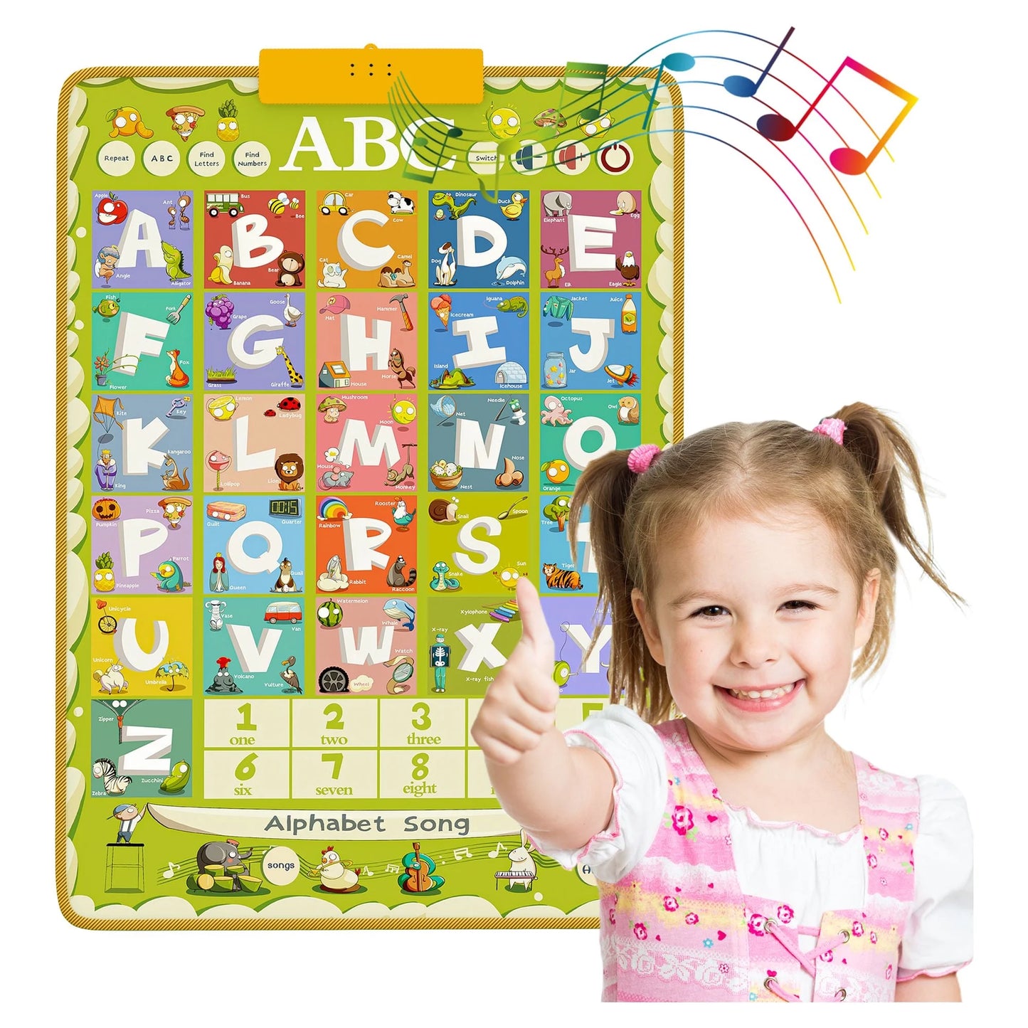 Upgraded Electronic Alphabet Chart, ABC Chart for Toddler and Infant Learning Pronunciation, Built-In 100 Words