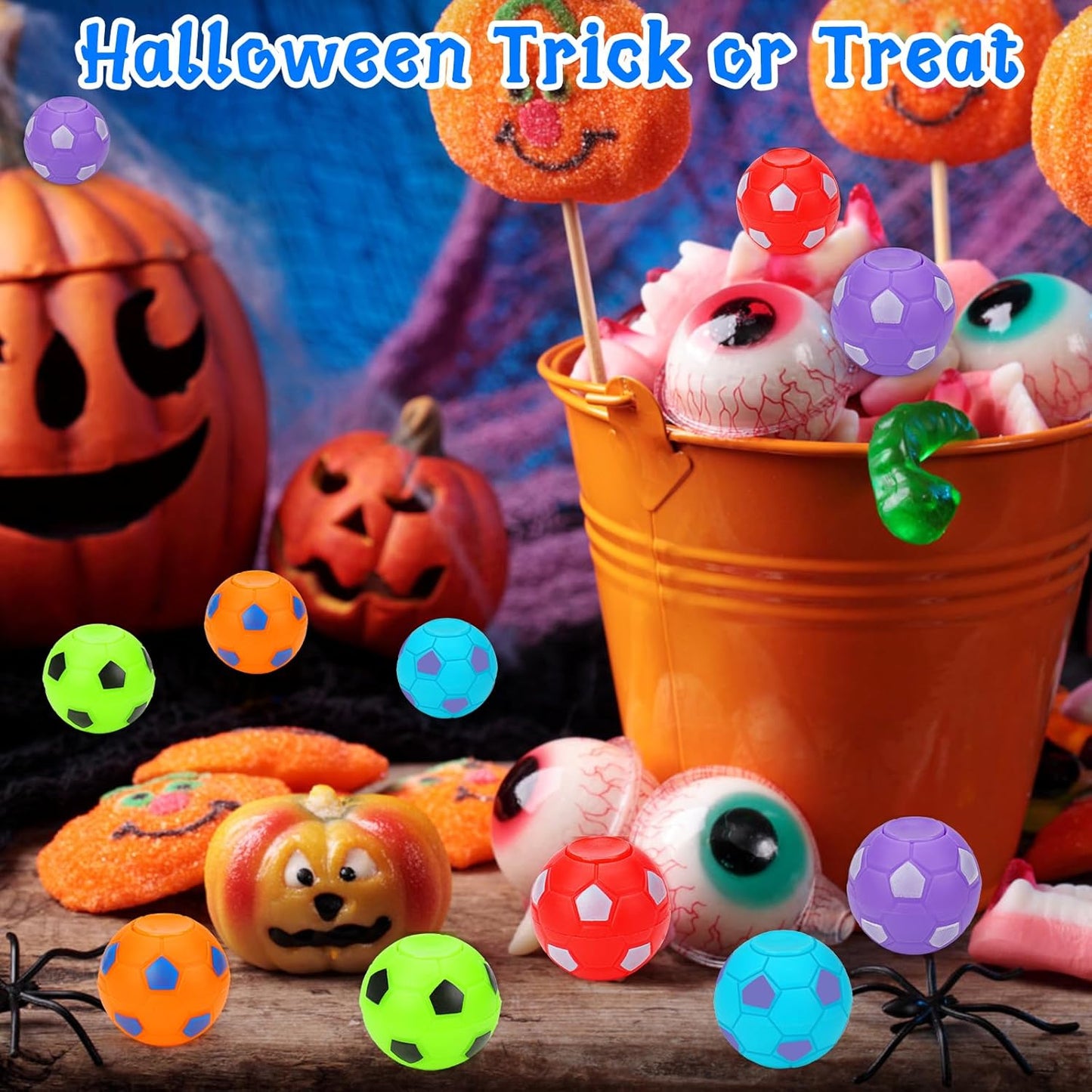 32PCS Fidget Spinner Soccer Balls Sports Birthday Party Favors Bulk for Kids 4-8