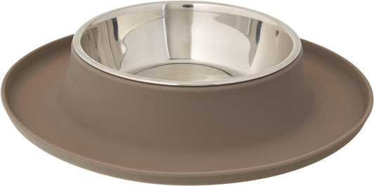 Single Silicone Feeder with Stainless Bowl | Non-Skid Food Dishes for Dogs for All Pets | Dog Food Bowls | Medium, 1.5 Cups | Grey