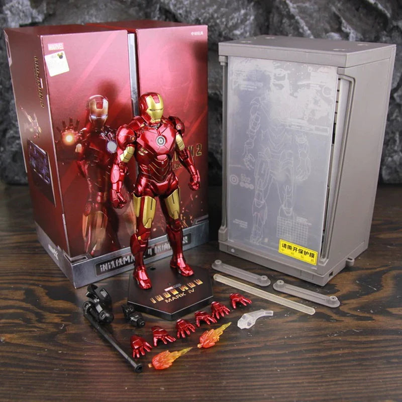 Hologram Hall of Armour Marvel Iron Man Action Figure LED Display Tony Stark Legends