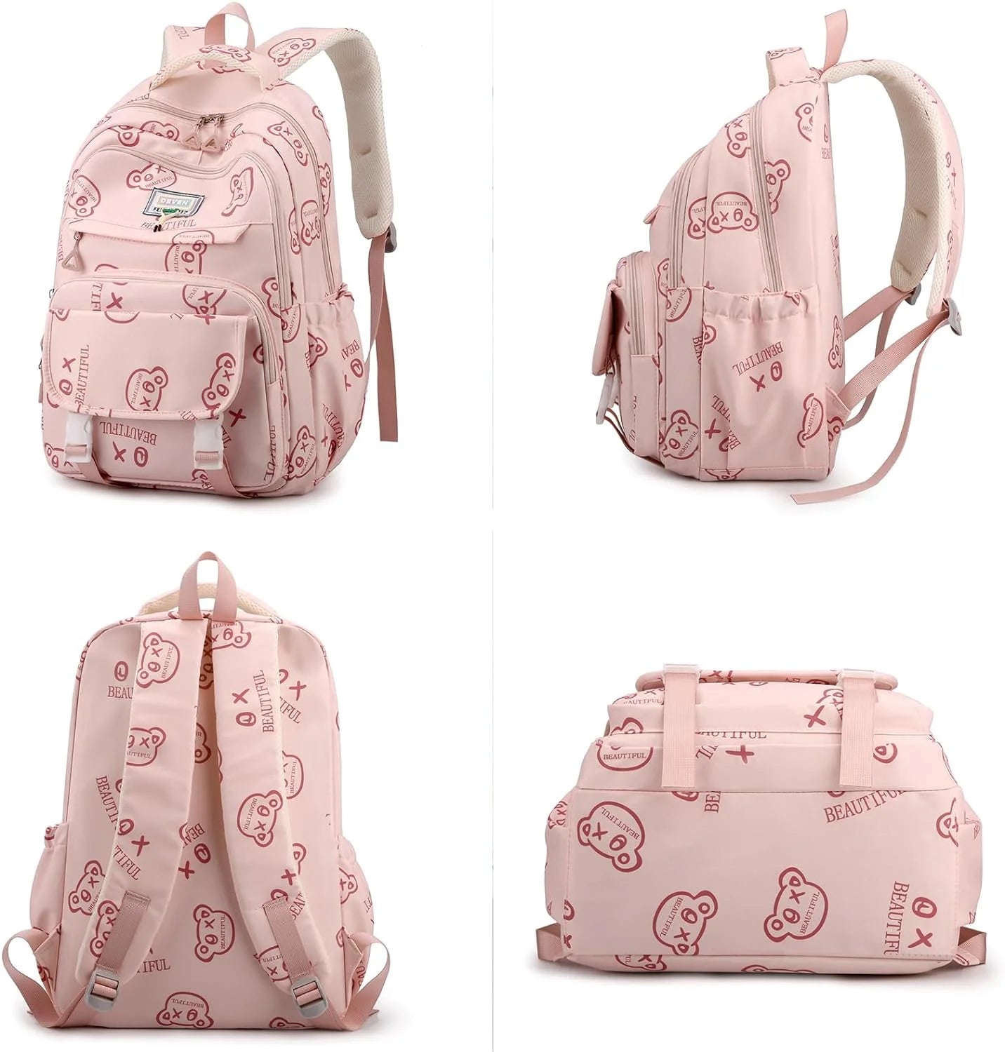 Cute Graffiti Backpack Cartoon Manga Pattern Backpack Men'S and Women'S Fashion Travel Backpack (Green)