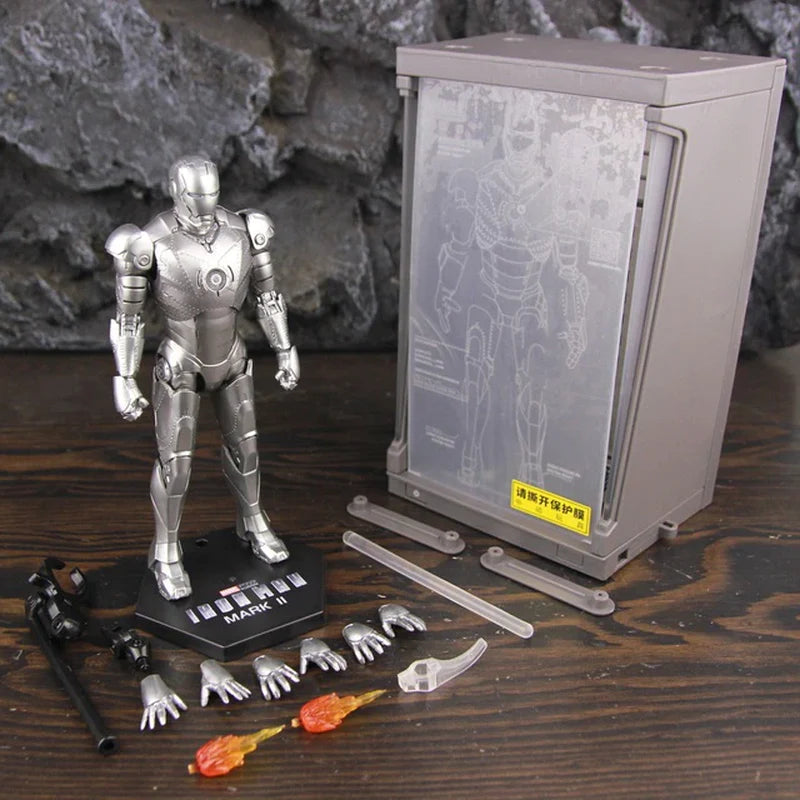 Hologram Hall of Armour Marvel Iron Man Action Figure LED Display Tony Stark Legends