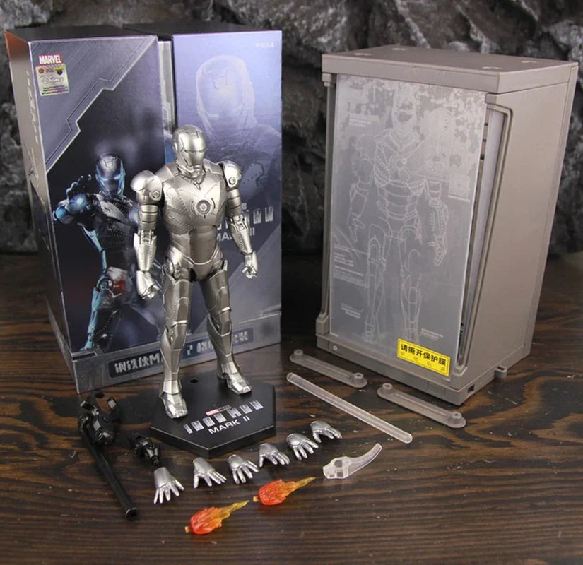 Hologram Hall of Armour Marvel Iron Man Action Figure LED Display Tony Stark Legends