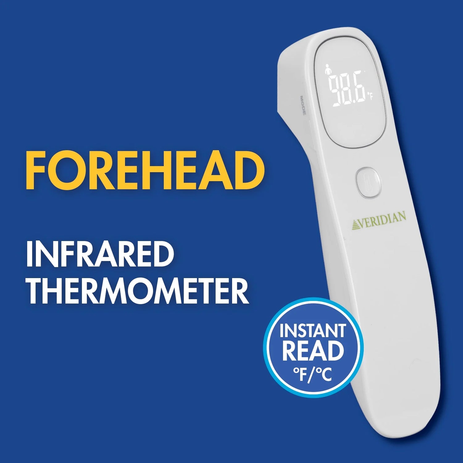 Infrared Non-Contact Forehead Thermometer, 1-Second Readout, Positioning Sensor